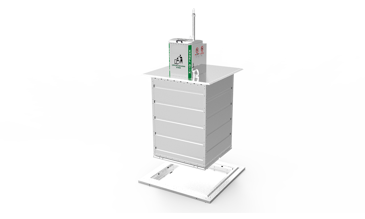 3.5m³ kancalı tam yeraltı Çöp konteyneri