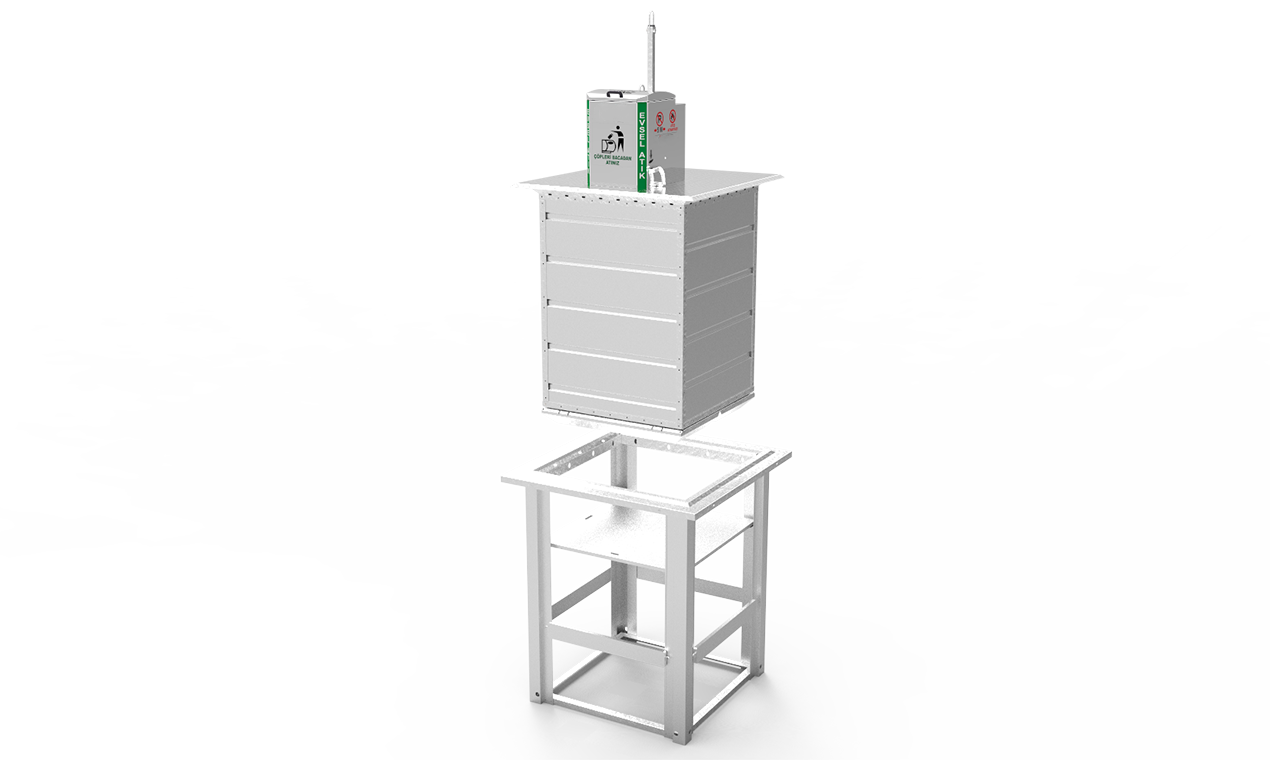 3.5m³ kancalı tam yeraltı Çöp konteyneri